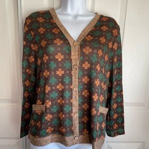 Floral knitted cardigan